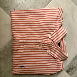 Striped Polo by Ralph Lauren Men's Shirt - orange and White